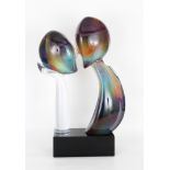 Dino Rosin "The Kiss" Glass Sculpture