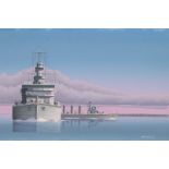 Keith Reynolds (B. 1929) "Japanese Warships" Oil