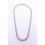 14K Gold & Graduated Diamond Necklace