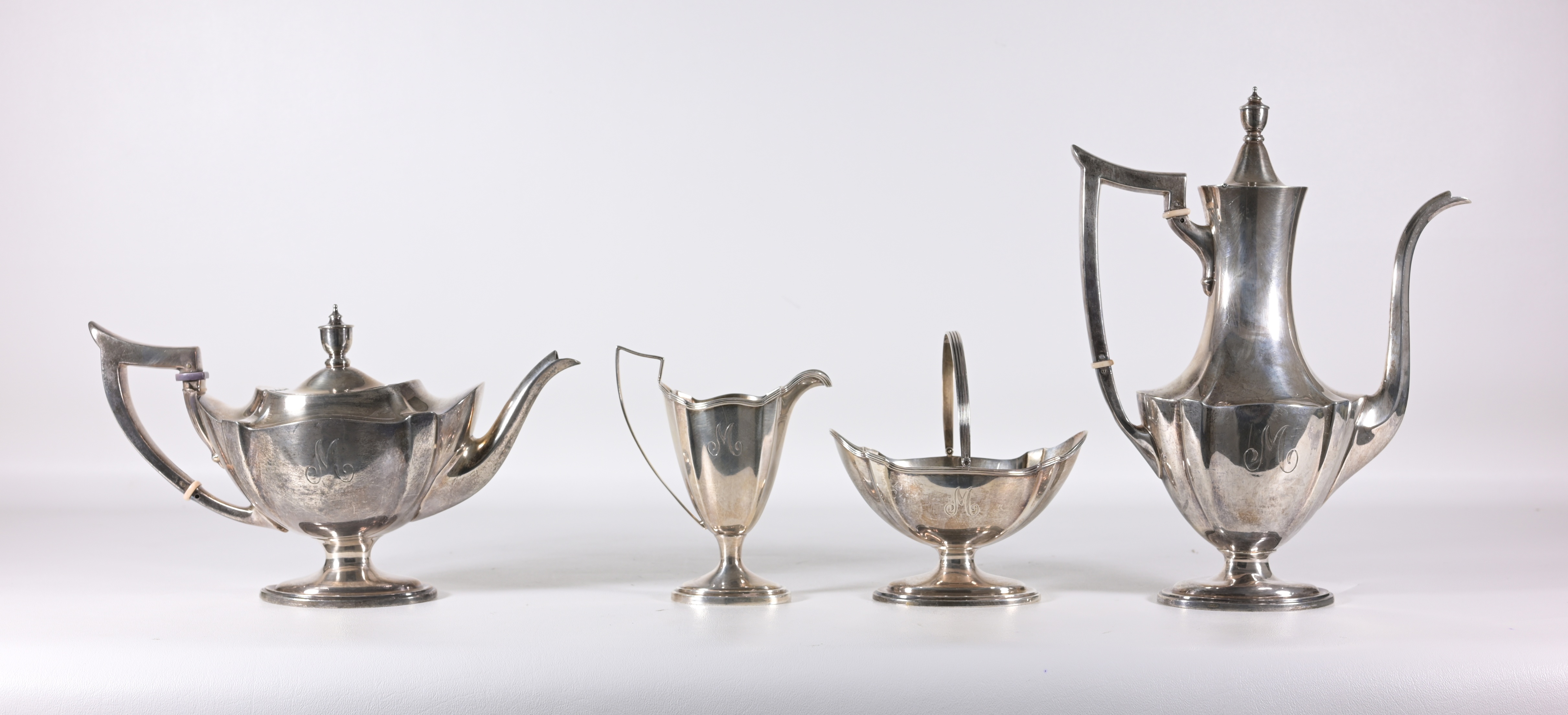 Gorham 'Plymouth' Sterling Silver Tea Set - Image 2 of 7