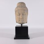 Carved Stone Buddha Head, 8th Century