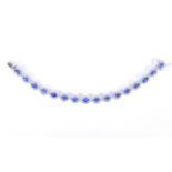 14K White Gold Sapphire & Diamond Bracelet