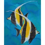 Chris Calle (B. 1961) "Angelfish" Watercolor