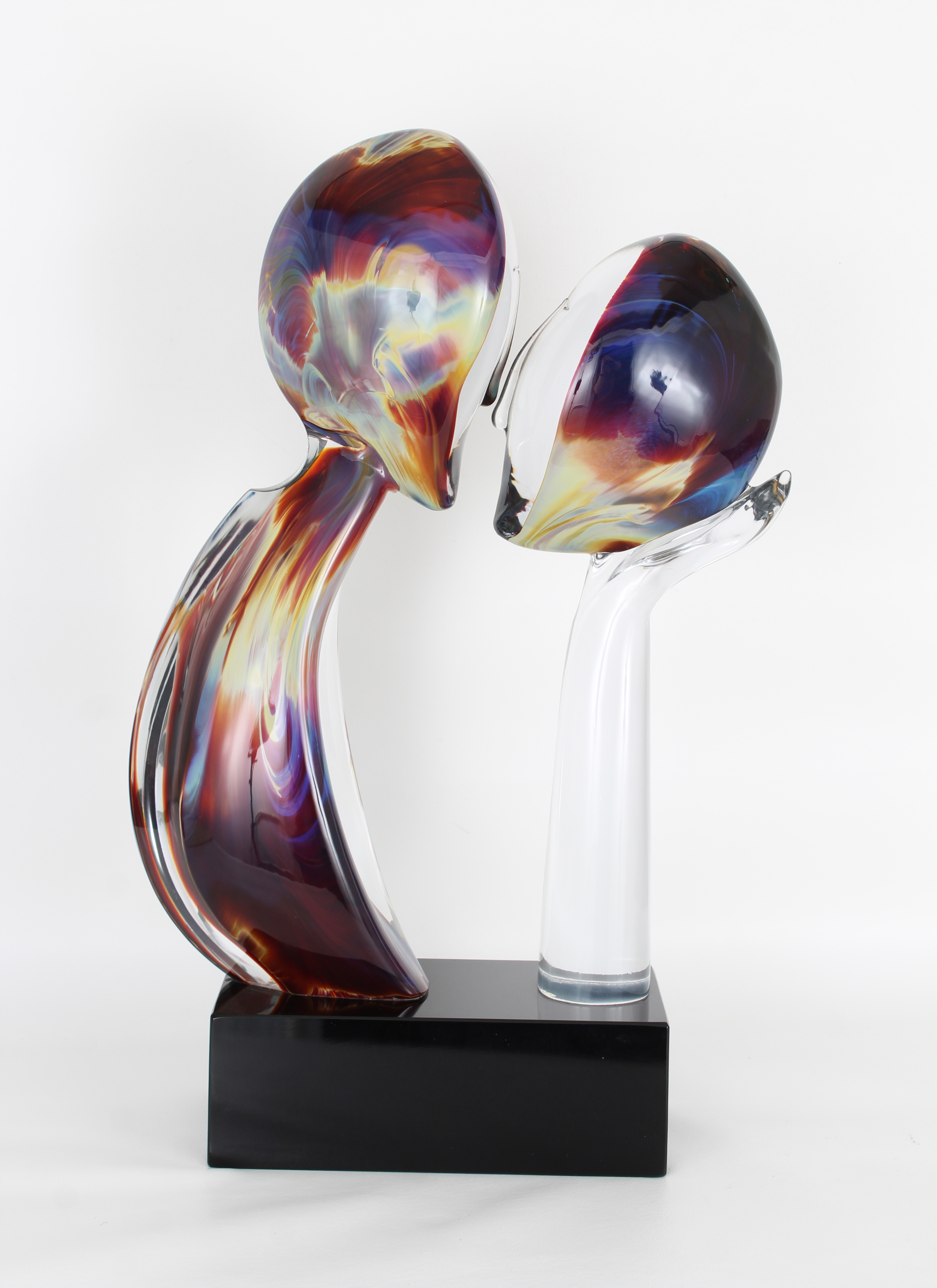 Dino Rosin "The Kiss" Glass Sculpture - Image 6 of 9