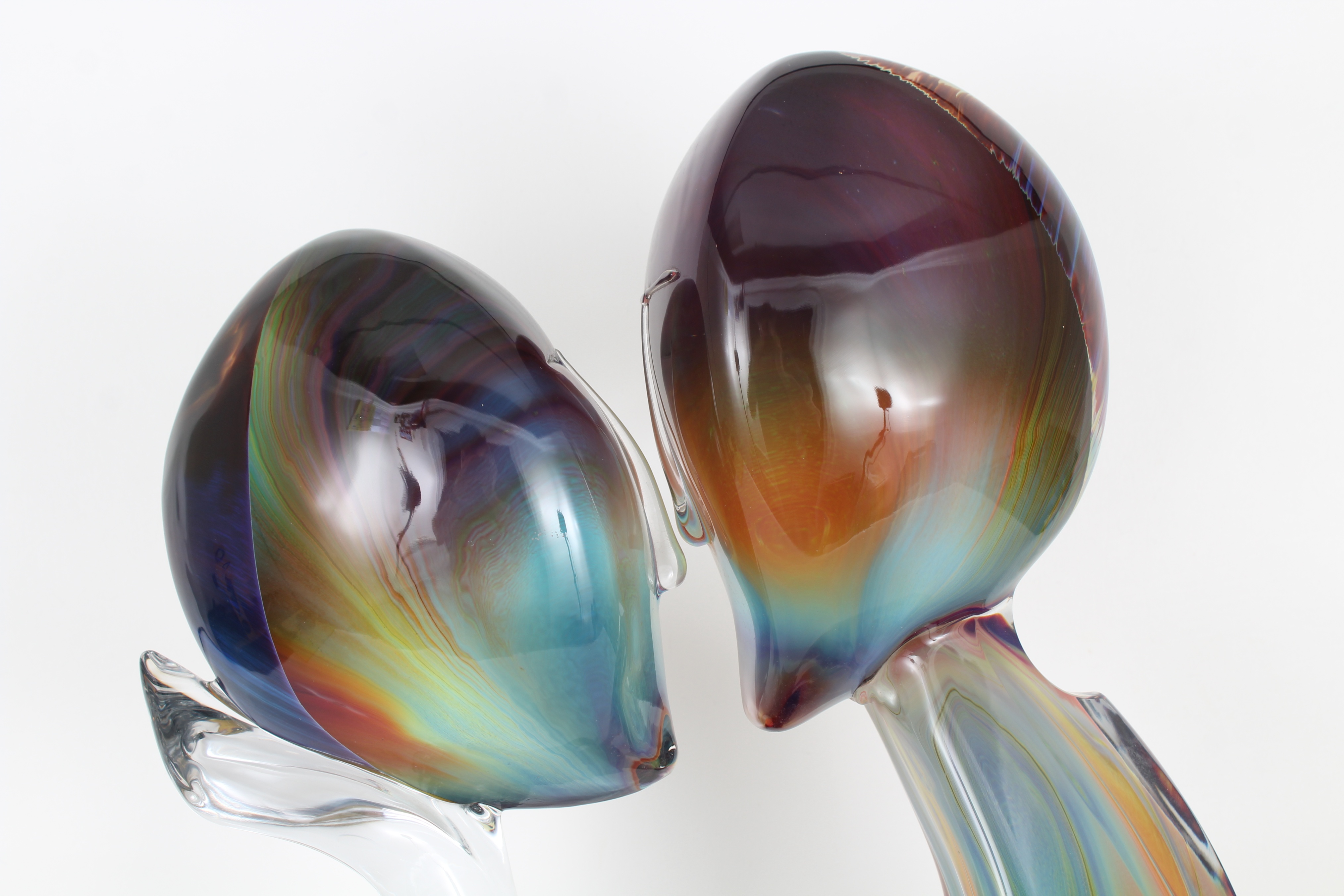 Dino Rosin "The Kiss" Glass Sculpture - Image 3 of 9