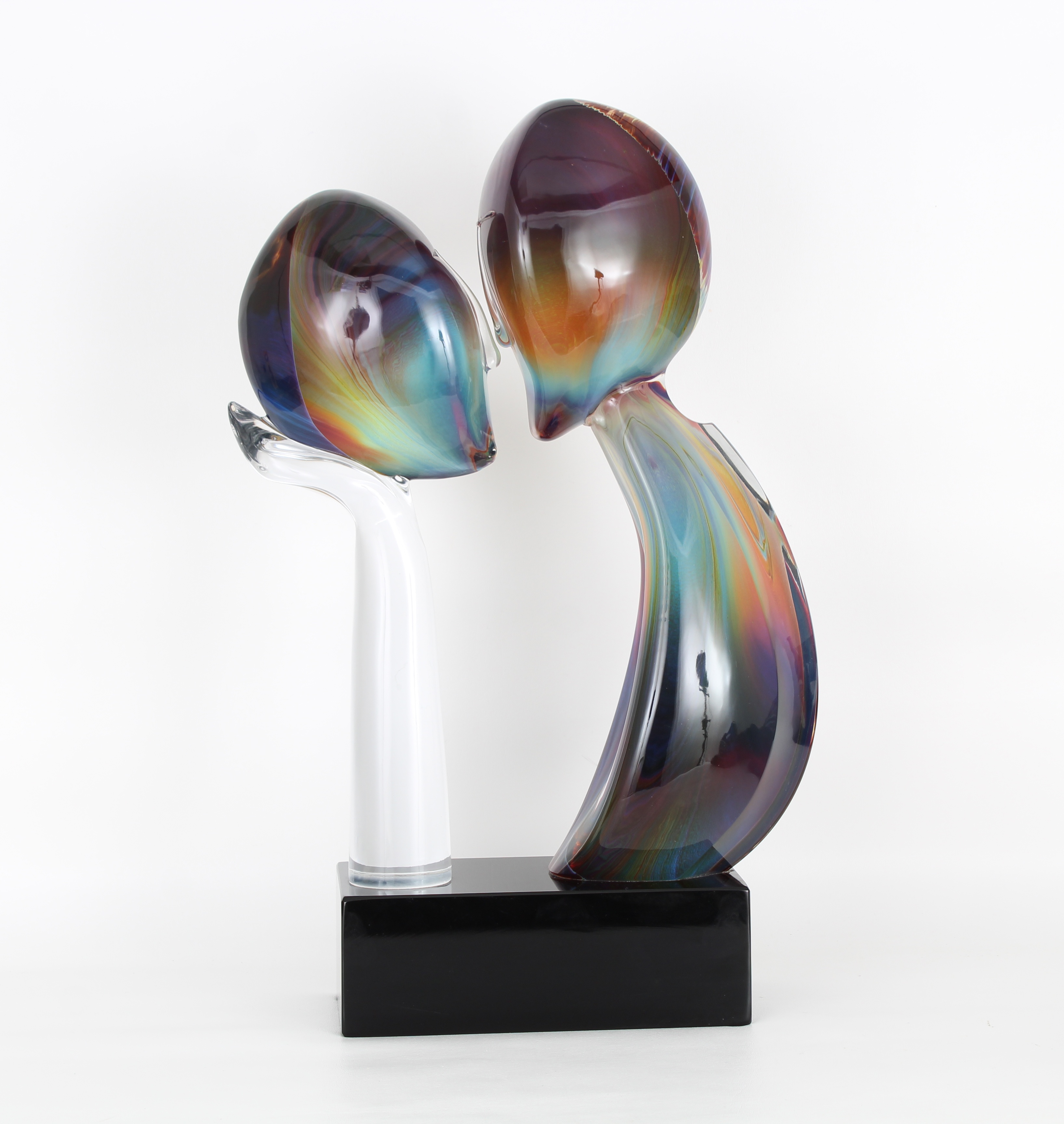 Dino Rosin "The Kiss" Glass Sculpture - Image 4 of 9