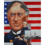 Chris Calle (B. 1961) "David Farragut" Watercolor