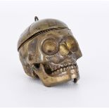 Memento Mori Neapolitan Brass Skull Inkwell