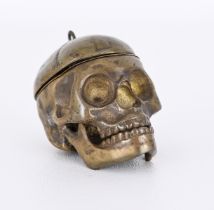 Memento Mori Neapolitan Brass Skull Inkwell