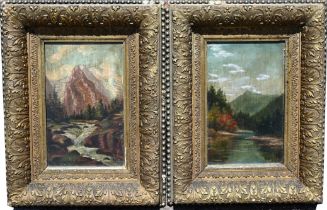 Pair of 19th C. American School River Scenes