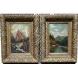 Pair of 19th C. American School River Scenes