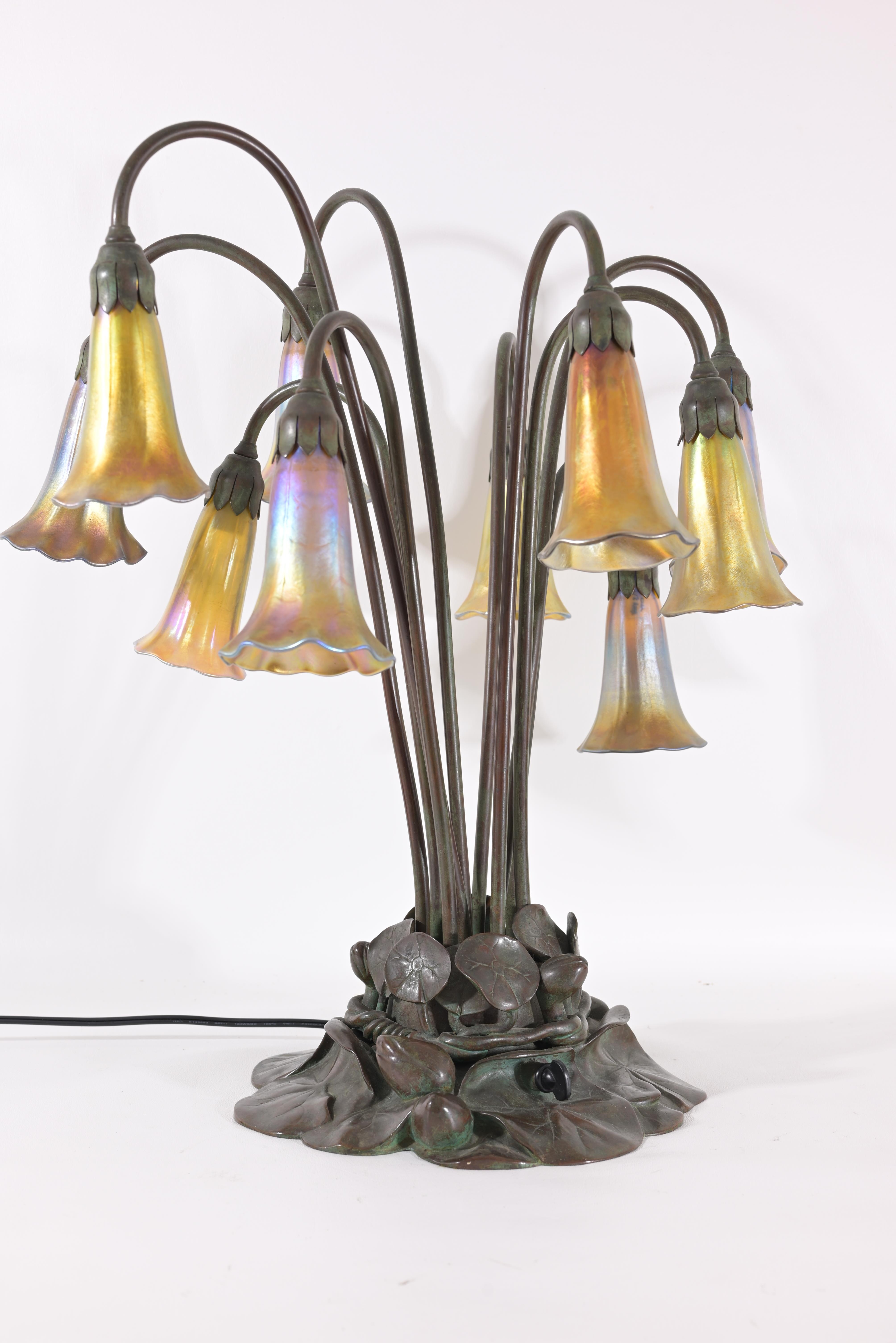 Tiffany Studios Ten Light Lily Lamp - Image 6 of 11