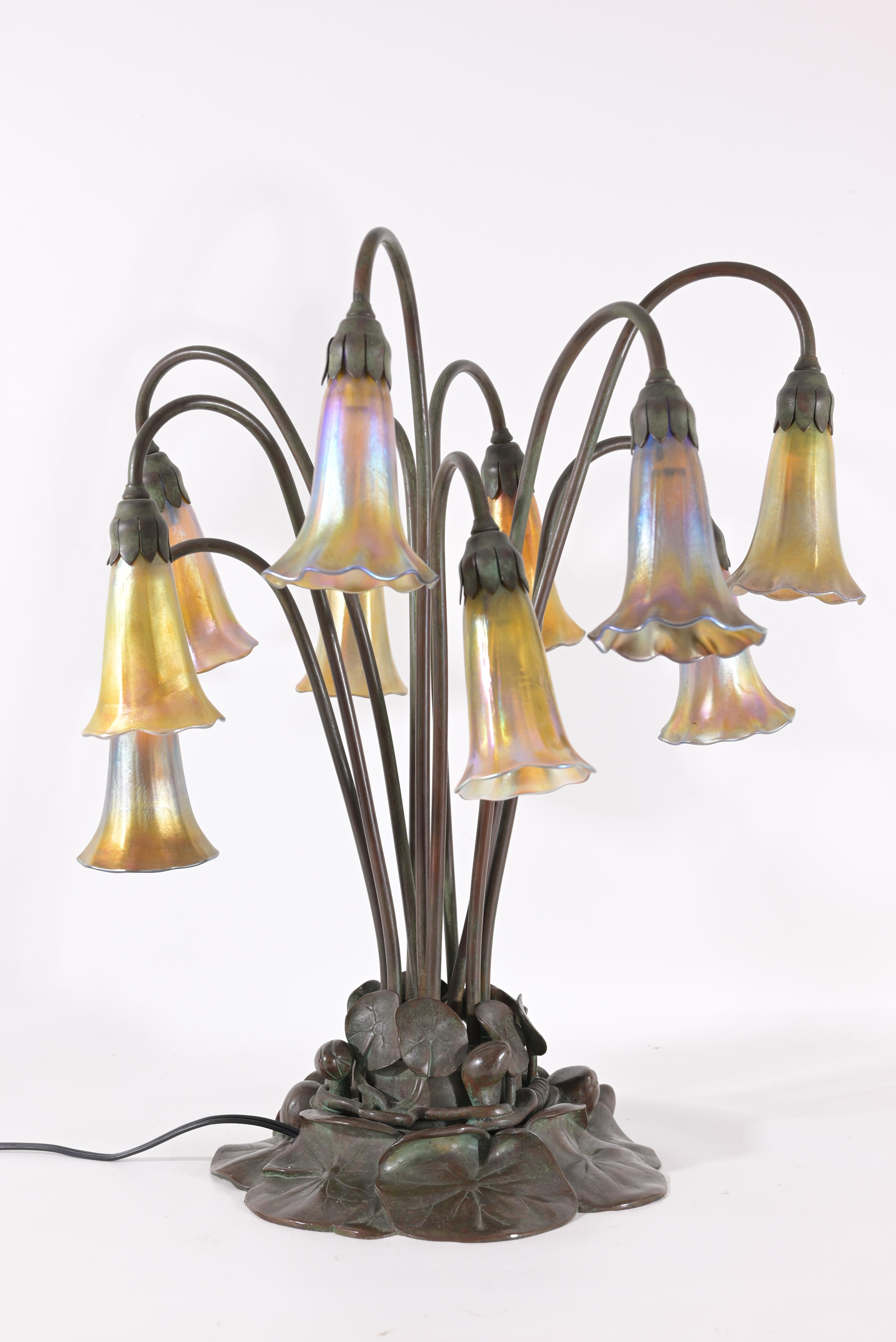 Tiffany Studios Ten Light Lily Lamp - Bild 3 aus 11