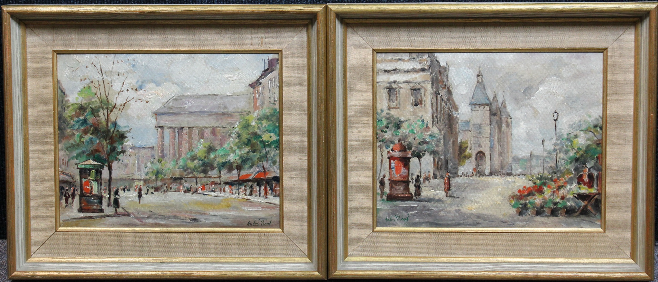 Andre Picot (1910 - 1992) Pair of Street Scenes