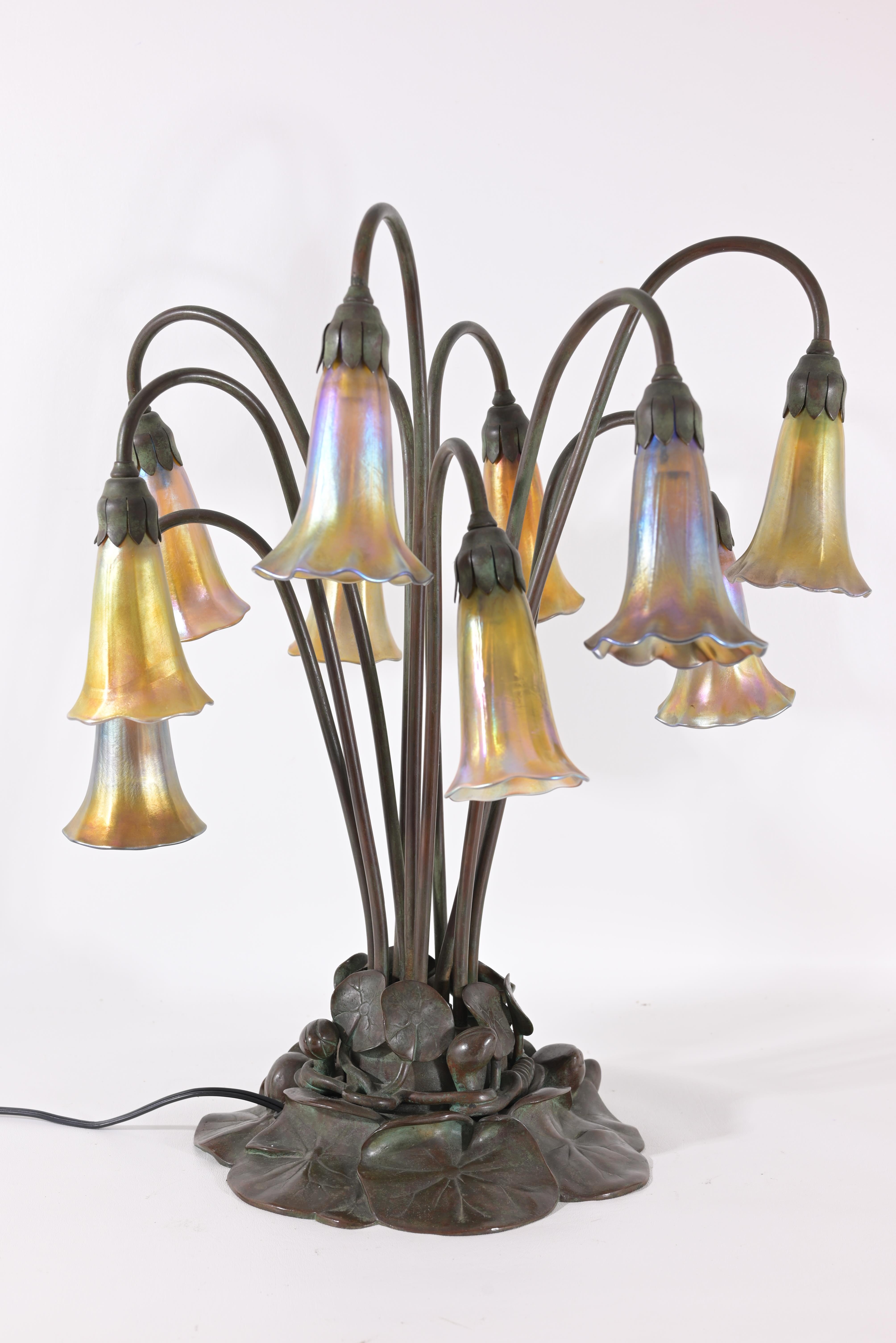 Tiffany Studios Ten Light Lily Lamp - Image 2 of 11