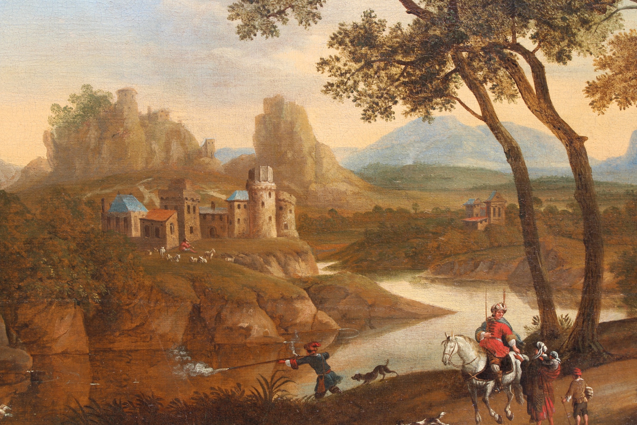 Large Old Master Landscape With Figures - Image 6 of 9