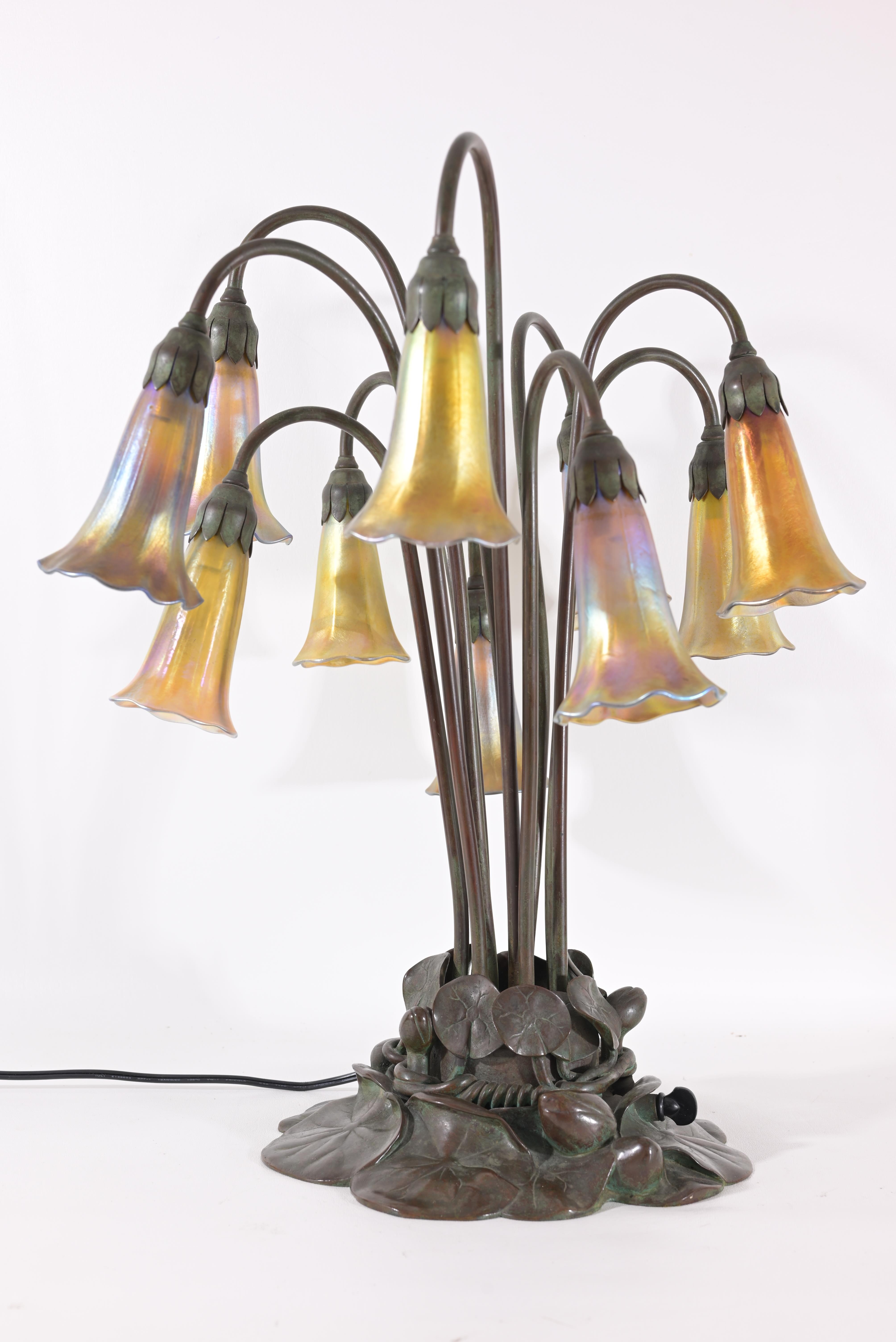 Tiffany Studios Ten Light Lily Lamp - Bild 5 aus 11