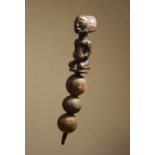 20th C. Male Effigy Rattle - D.R.Congo