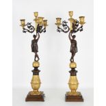 Pair, 19th C. French Gilt Bronze Candelabra