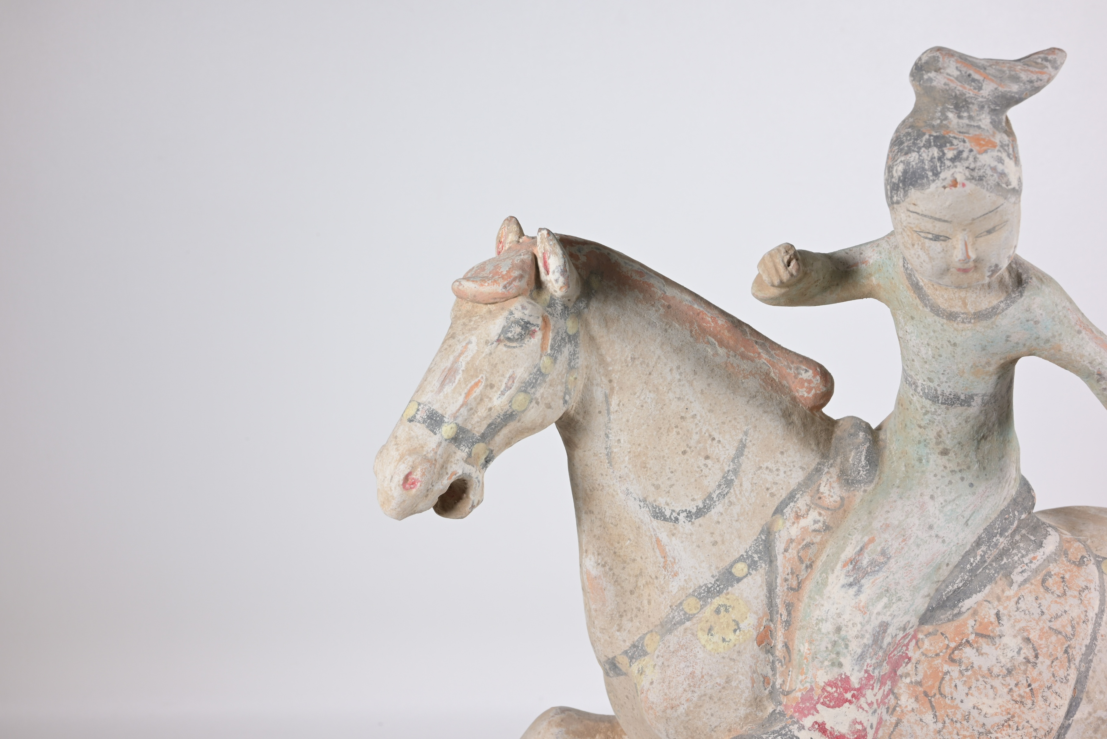 Tang Dynasty, Rare Female Polo Player on Horseback - Image 2 of 10