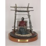 Gus Shafer "The Weaver" Painted Bronze