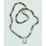 Egyptian Faience Bead Necklace, Late Period