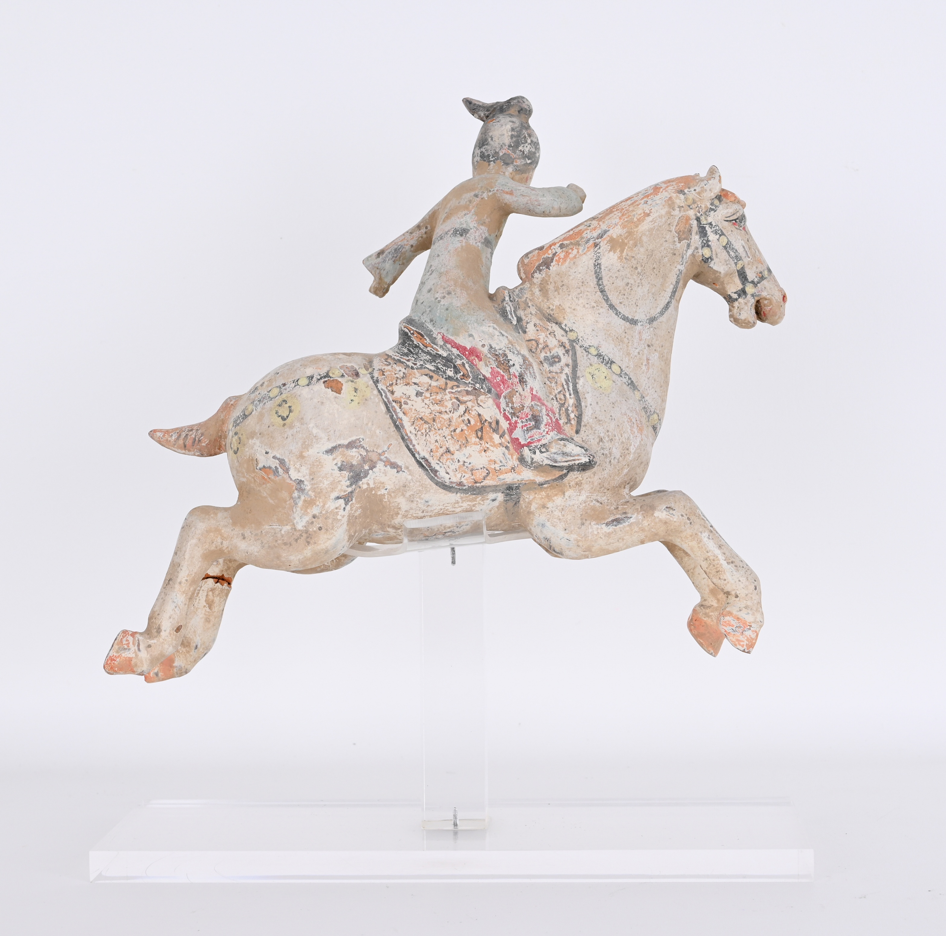 Tang Dynasty, Rare Female Polo Player on Horseback - Image 8 of 10