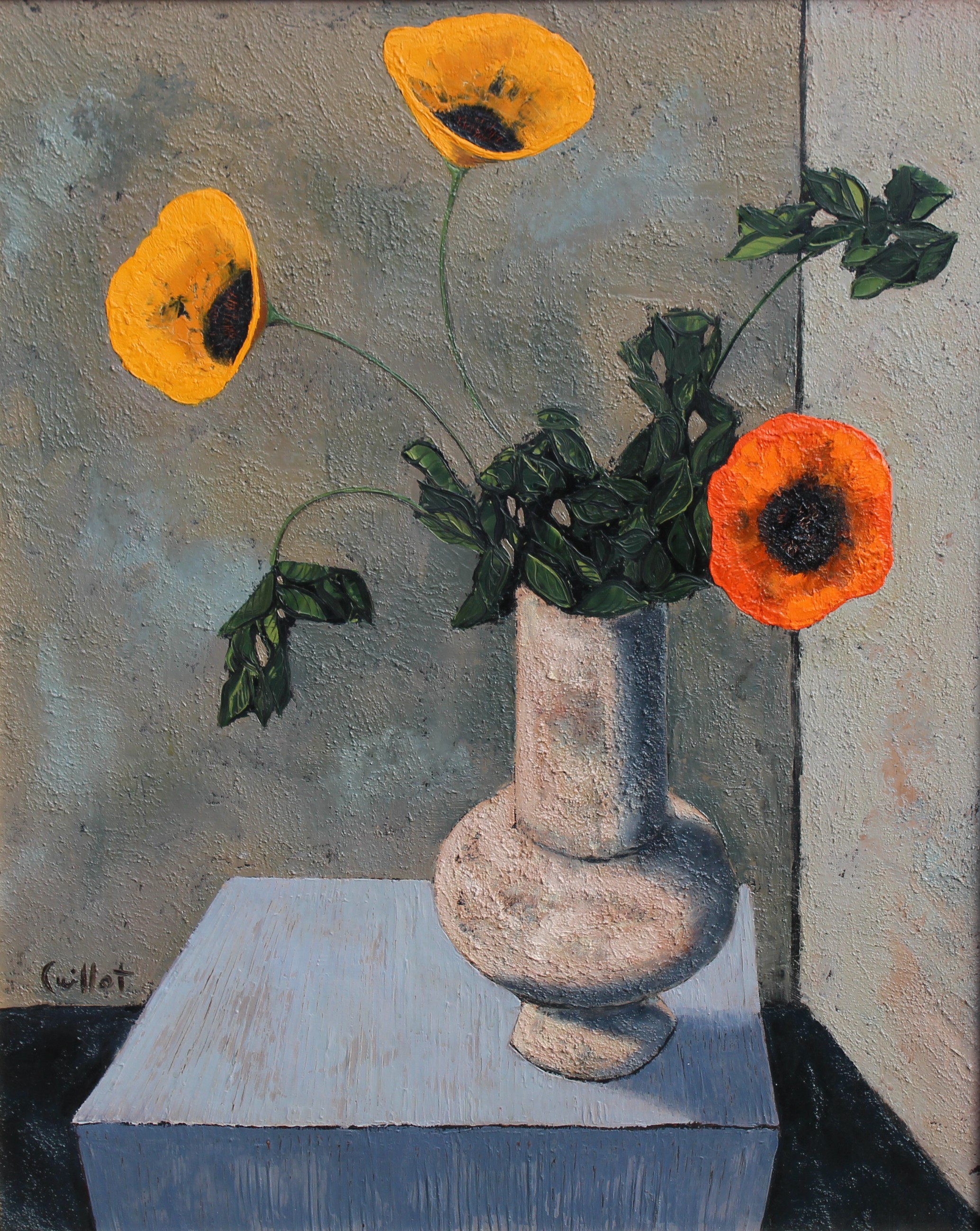 Alvaro Guillot (1931-2010) "pot aux fleurs jaunes"