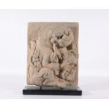 Chinese 12th C. Carved Stone Tile