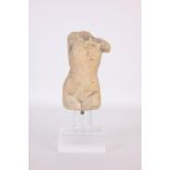 Ancient Carved Stone Figure of a Female Torso