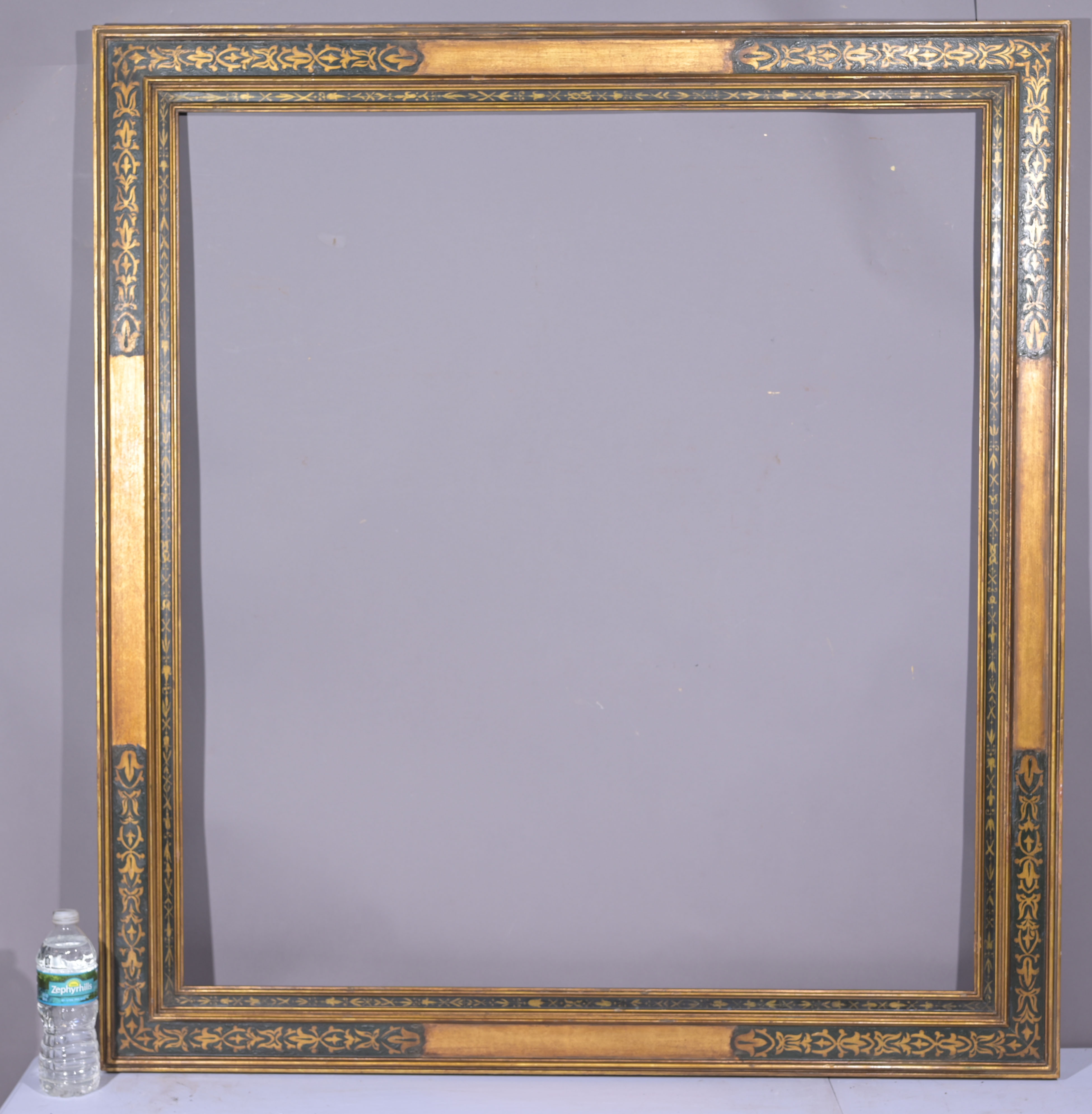 19th C. European Stenciled Frame - 39 x 36 - Bild 2 aus 8