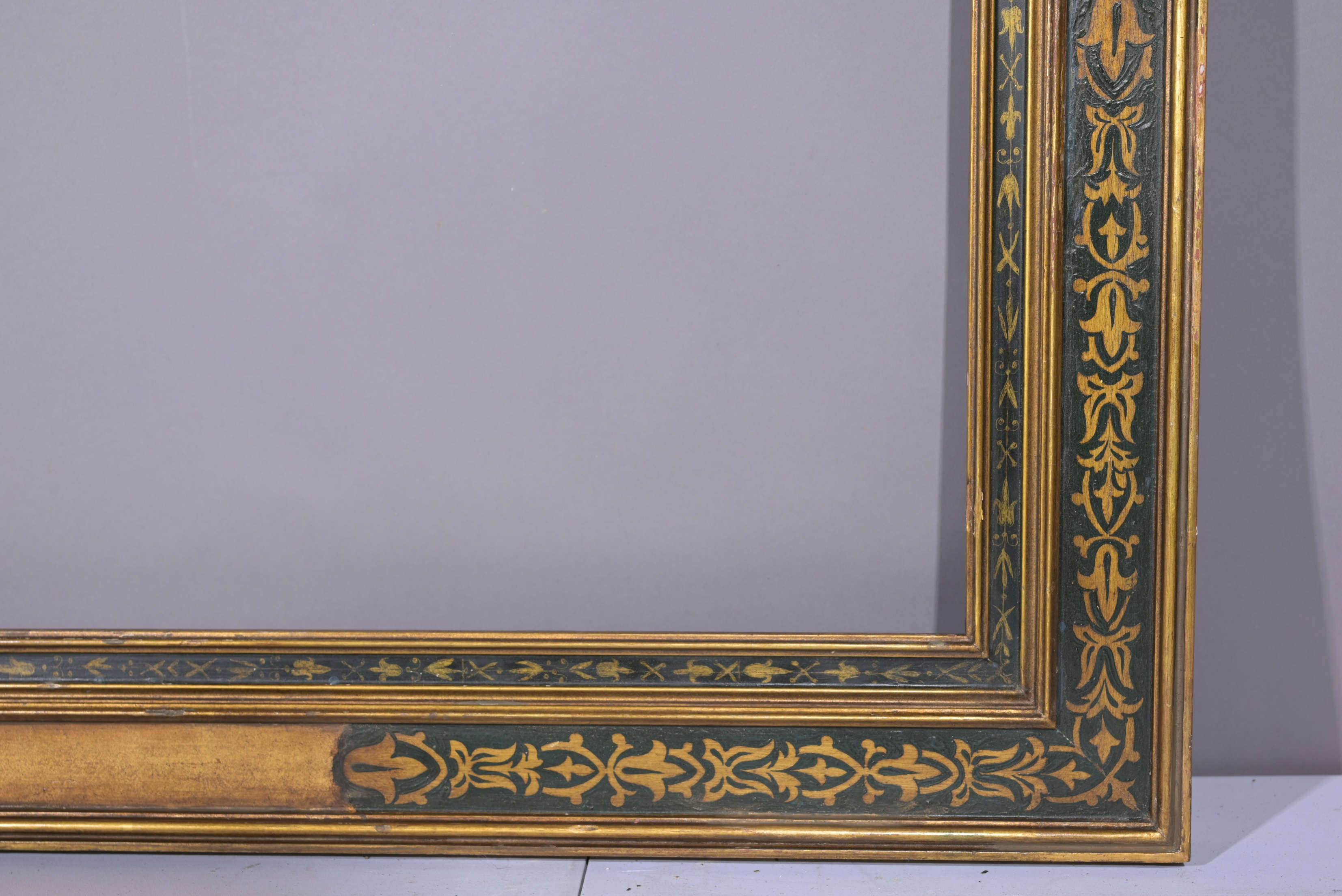 19th C. European Stenciled Frame - 39 x 36 - Bild 5 aus 8