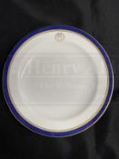 WHITE STAR LINE: First-Class Copeland Spode Stonier and Company dinner plate with cobalt blue and