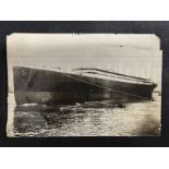 R.M.S. TITANIC: Period press photograph of Titanic shortly after her launch, stamped Culver Service,