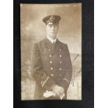 R.M.S. TITANIC: Rare real photo postcard of Fifth Officer Harold Lowe, one of the heroes of Titanic,