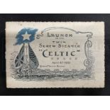WHITE STAR LINE: Rare R.M.S. Celtic launch brochure sixteen pages, Circa 1901.