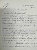 WHITE STAR LINE: Rare handwritten letter from Harold Sanderson, Chairman of The White Star Line to