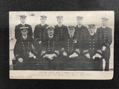 R.M.S. TITANIC: Real photo postcard of 'Captain Smith and Officers of SS Titanic.' Notation on