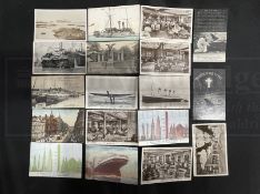 OCEAN LINER: Postcards - real photo and other to include R.M.S. Titanic, Britannic, Olympic and
