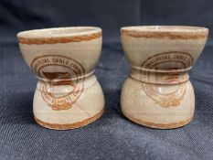 C.S. MACKAY-BENNETT: Rare pair of Commercial Cable Company egg cups acquired by Francis Richard