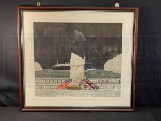 R.M.S. TITANIC: Unusual post-disaster oversize silk picture 'In Memory of Those Who Perished at Sea.