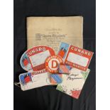CUNARD: Mixed selection of printed and shipboard items including, playing cards, matches, baggage