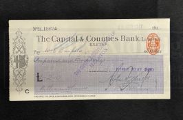 R.M.S. TITANIC: Relief Fund cheque for the family of Cornish miner Fred Banfield Titanic Second-