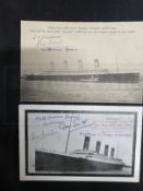 R.M.S TITANIC: Titanic real photo postcard signed by survivors Edith Haisman, Eva Hart and