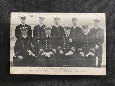 R.M.S. TITANIC: Kennedy real photo postcard of 'Captain Smith and the Officers of the Titanic'.