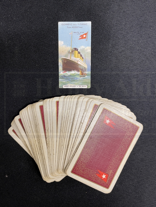 WHITE STAR LINE: Set of playing cards (no Jokers) plus Bournville Titanic card. 2
