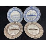OCEAN LINER: Decorative Masons Ironstone plates for S.S. Homeric, R.M.S. Queen Mary and S.S.
