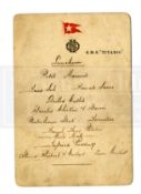 R.M.S TITANIC: Quite simply one of the rarest and most significant menus ever to be offered for