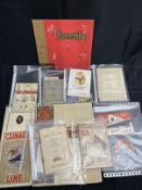 OCEAN LINER: Collection of Cunard and other related brochures and menus to include R.M.S.