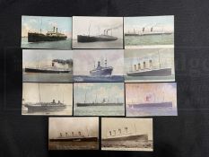 R.M.S. TITANIC: Related postcards including vessels relating to her story Virginian, Parisian,